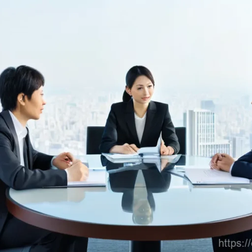 JLPT 성적표를 기업에 제출하는 법 - **"JLPT N1 in Action: High-Stakes Business Negotiation"**
A diverse group of five professionals...