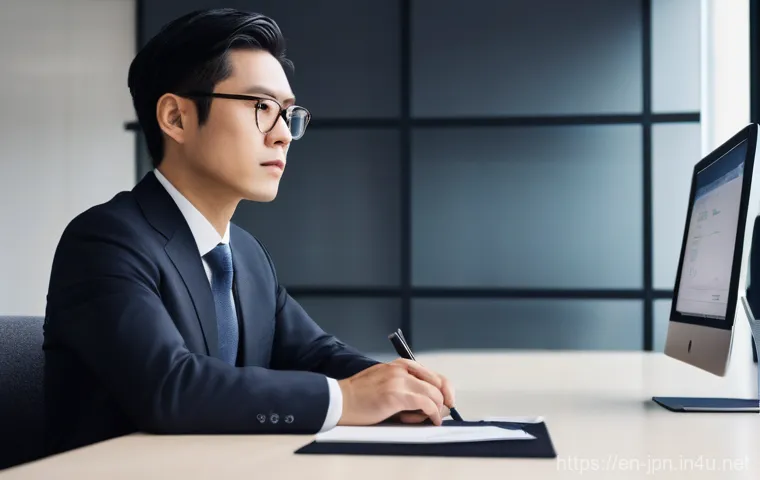 JLPT와 일본 내 취업의 어려움과 해결책 - **Prompt:** A focused, determined foreign professional (gender-neutral, diverse ethnicity) sits at a...