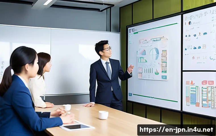 JLPT와 일본 내 글로벌 비즈니스 협력 사례 - **Image Prompt 1: The Bridge of Language in a Modern Japanese Workplace**
A vibrant, modern open...