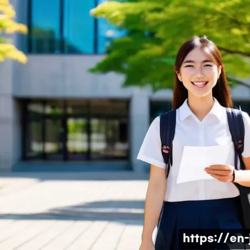 JLPT 자격증 활용 해외 교류 사례 - **Prompt 1: Academic Triumph in Japan**
"A diverse young adult, perhaps in their early twenties,...