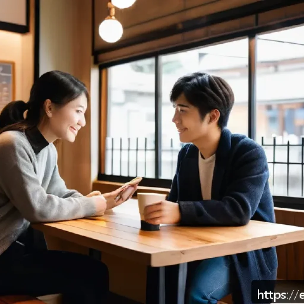 JLPT와 실무 일본어 어떻게 다른가 - A cozy, modern Tokyo caf&eacute; scene featuring a young adult foreign language learner sitting at a small ...
