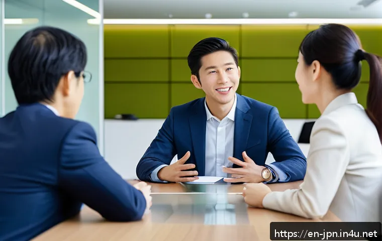 JLPT와 글로벌 비즈니스 성공 사례 - A professional business meeting scene in a modern Tokyo office, featuring diverse multinational team...