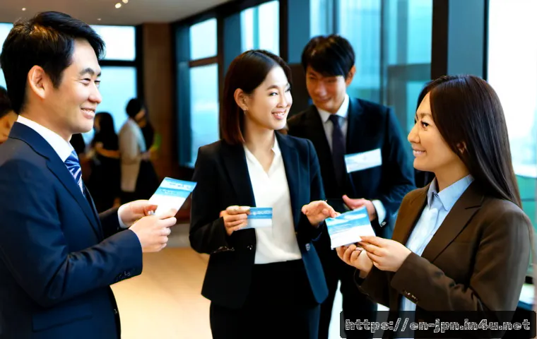 Home 17 JLPT 자격증 활용 글로벌 네트워크 구축 - Photorealistic international professional networking event in a bright modern conference lounge, a J...