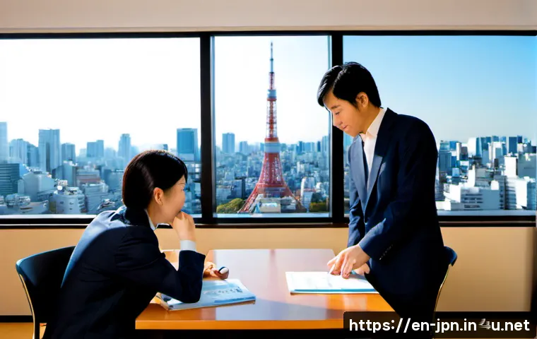 JLPT 자격증 활용 글로벌 프로젝트 성공 사례 - Photorealistic international project meeting in a bright Tokyo office, a bilingual professional conf...